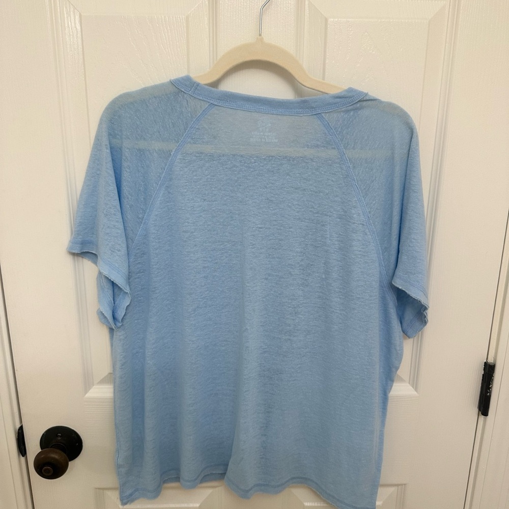 Aerie Soft Blue Tee with Pocket - Picture 2 of 2